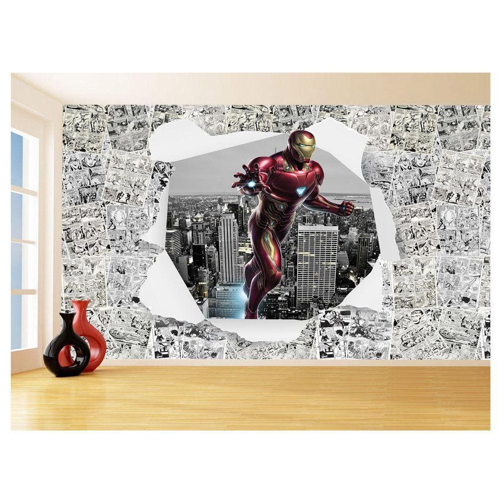 Papel De Parede 3D Heróis Página Quadrinhos Hq 3,5M Nhma256