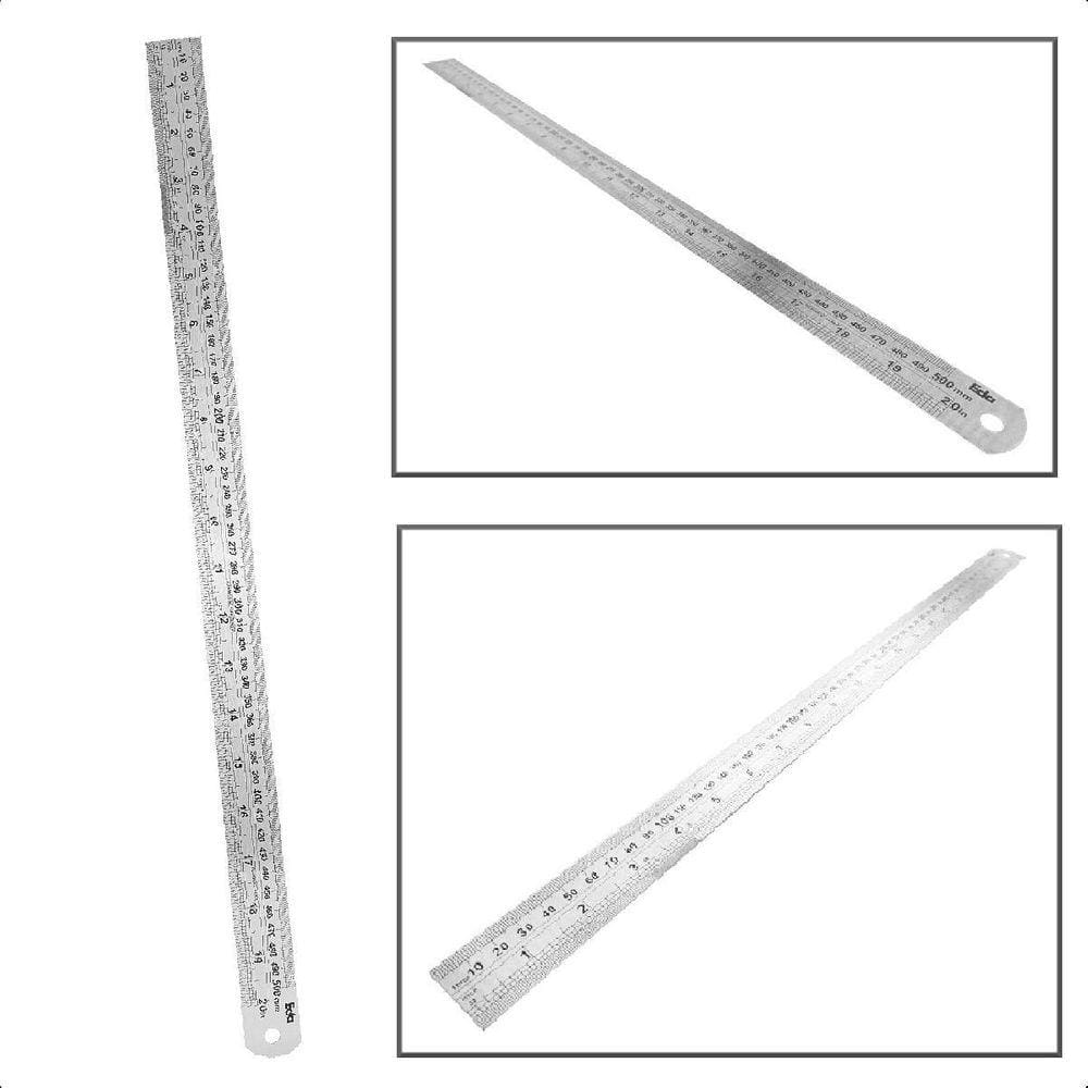 Régua em Aço Inox 500mm EDA 2JI - Medições e Marcações