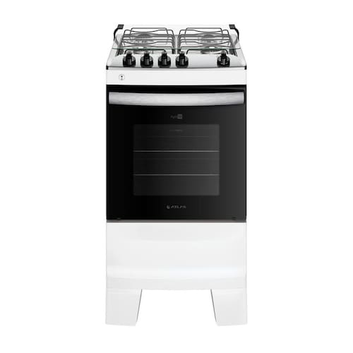 imagem-Fogão 4 Bocas Atlas Agile Up Glass com Mesa Inox e Acendimento Automatico Branco Bivolt