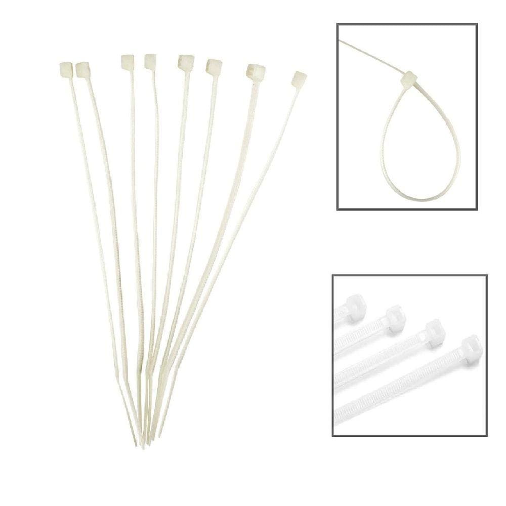 Abraçadeira de Nylon EDA 9YA 3,6x300mm - 100 Unidades Branco