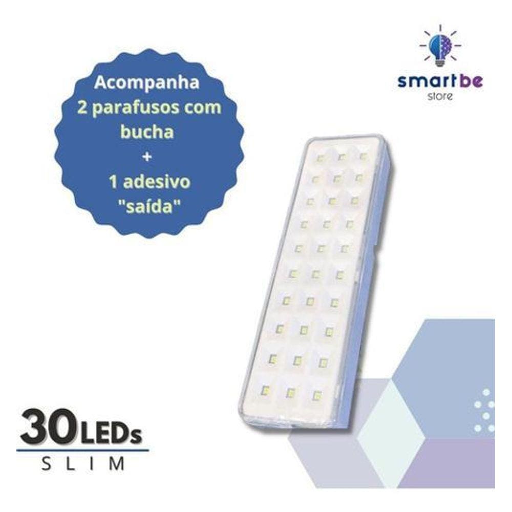 Luminária de Emergência 30 Leds 110/220v - 3/6h - 162g
