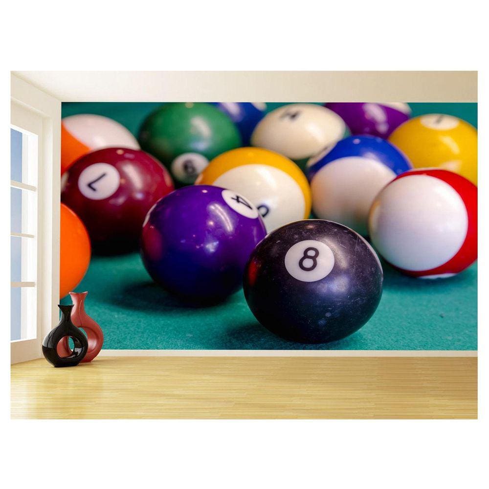 Papel De Parede 3D Salão De Jogos Bilhar Sinuca 3,5M Jcs17