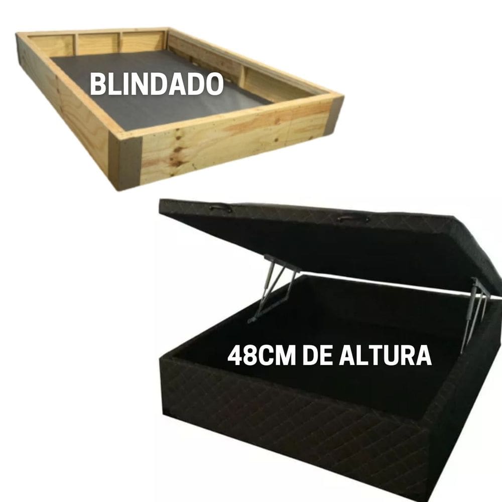 Cama box baú Casal - Estrutura Reforçada / Luxo