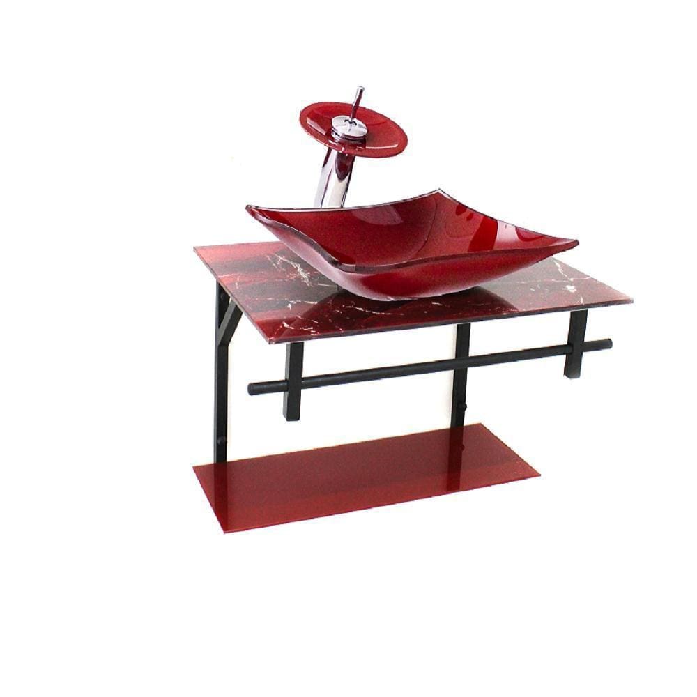 Gabinete Vidro Banheiro 60Cm Retangular Ap Slim Marmore