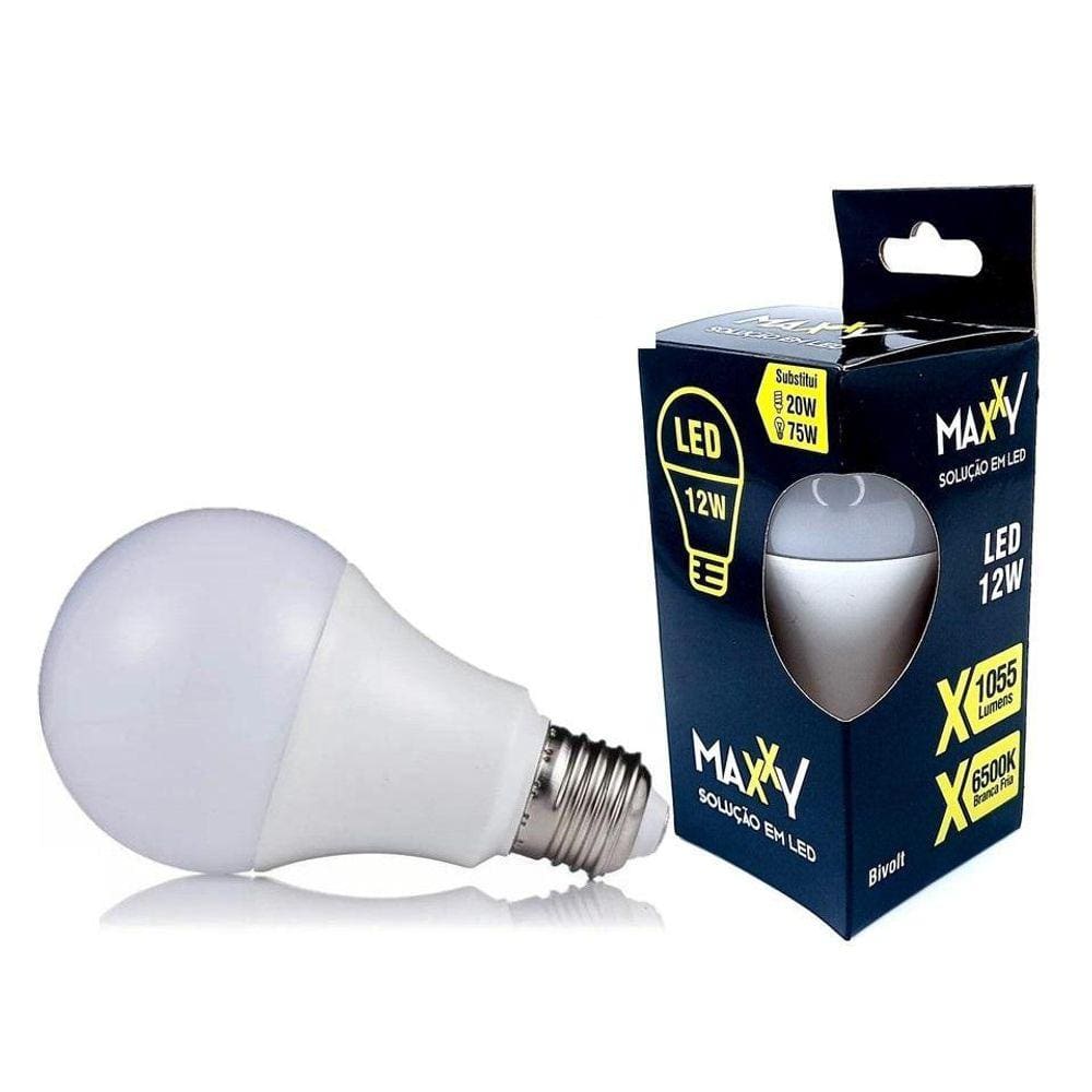 Kit 25 Lâmpadas Bulbo 12w Fria - Branco Frio - 1350lm