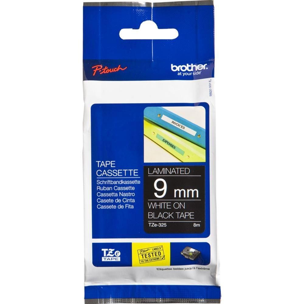Fita Brother TZE-325 9mm Branco/Preto