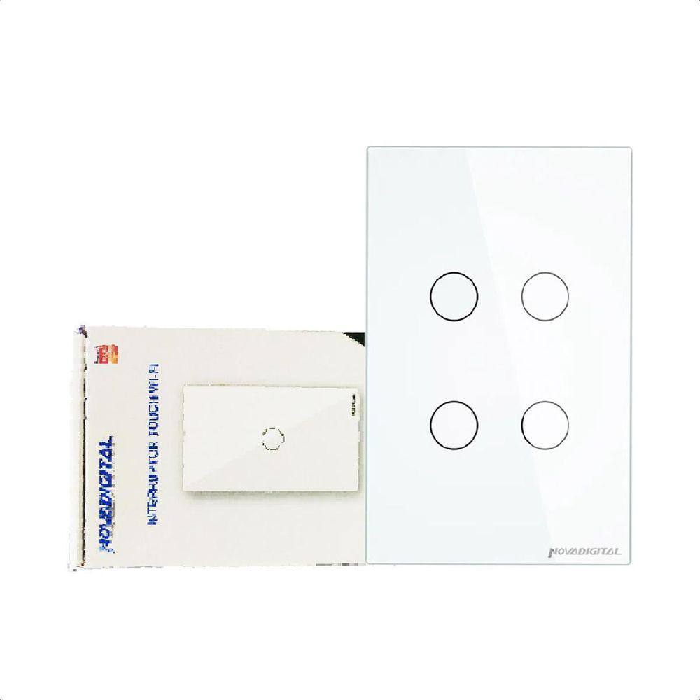 Interruptor Intel Wi-Fi Novadigital 4 Botões Lite-S - Branco