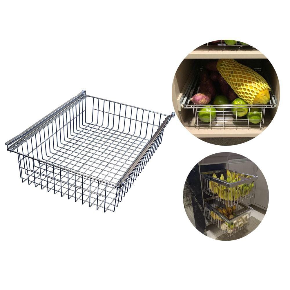 Gaveta Aramada de Embutir em Armário e Fruteira Cesto M22 com Corrediças para Cozinha 50x39,5x12cm