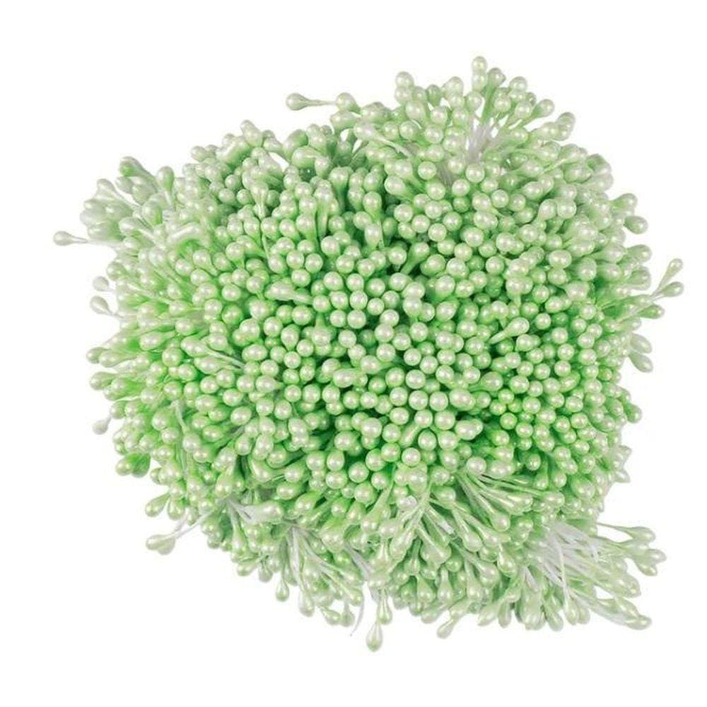 Pistilo Artesanato Flor Verde Claro 6Cm Com 100 Unidades