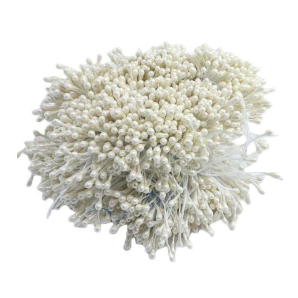 Pistilo Para Artesanato Flor Creme 6Cm Com 100 Unidades