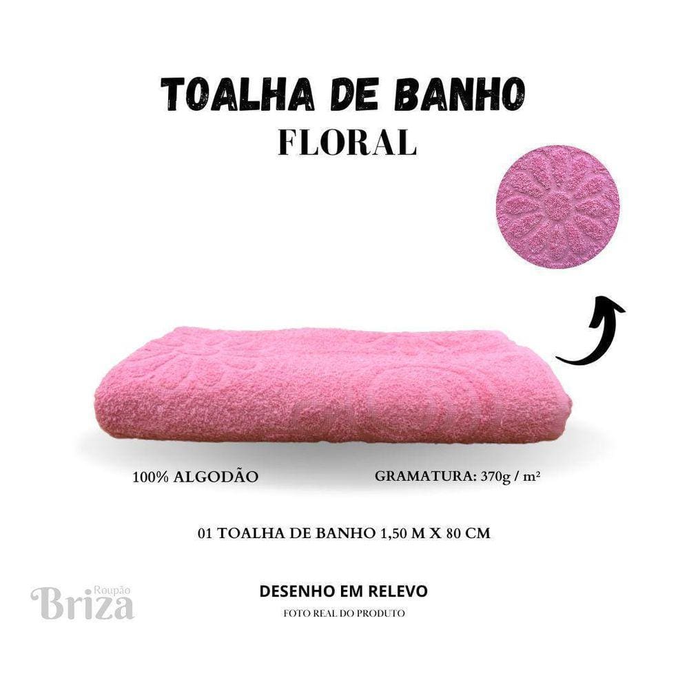 Toalha Banho Gigante Briza Banhão 0,80X1,50M Floral Rosa