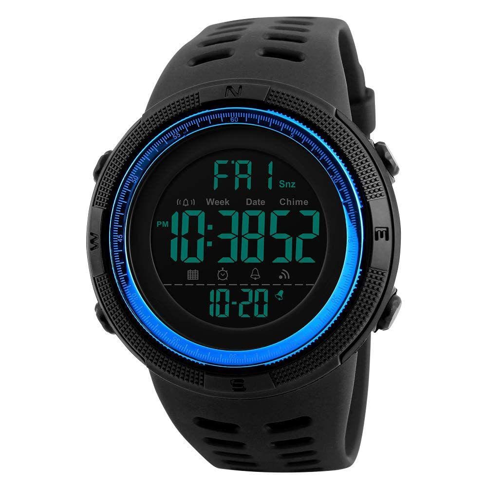 Relógio masculino digital para esportes ao ar livre ALCADAN SK1251 azul