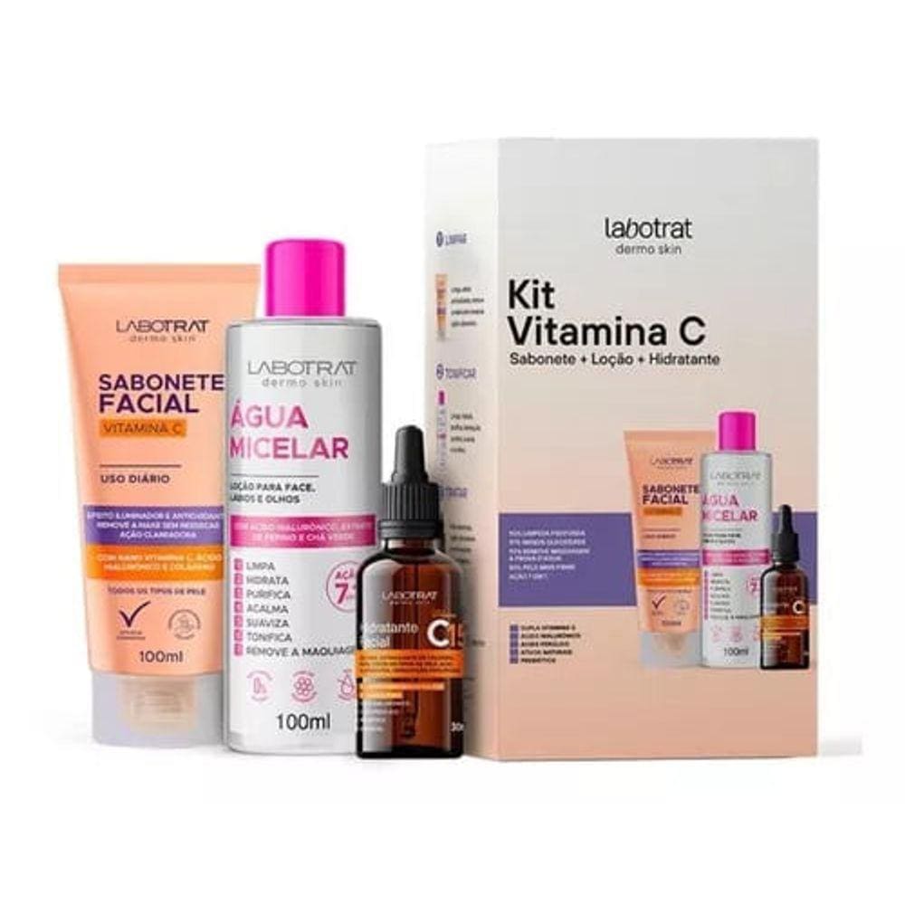 Kit Labotrat Sabonete Facial + Água Micelar + Vitamina C