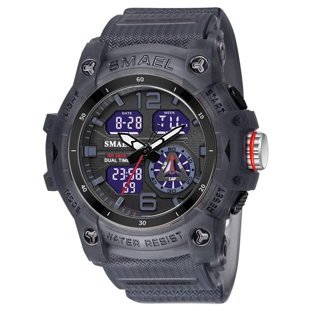 Relógio esportivo analógico KXAITO Military LED Cronômetro para homens