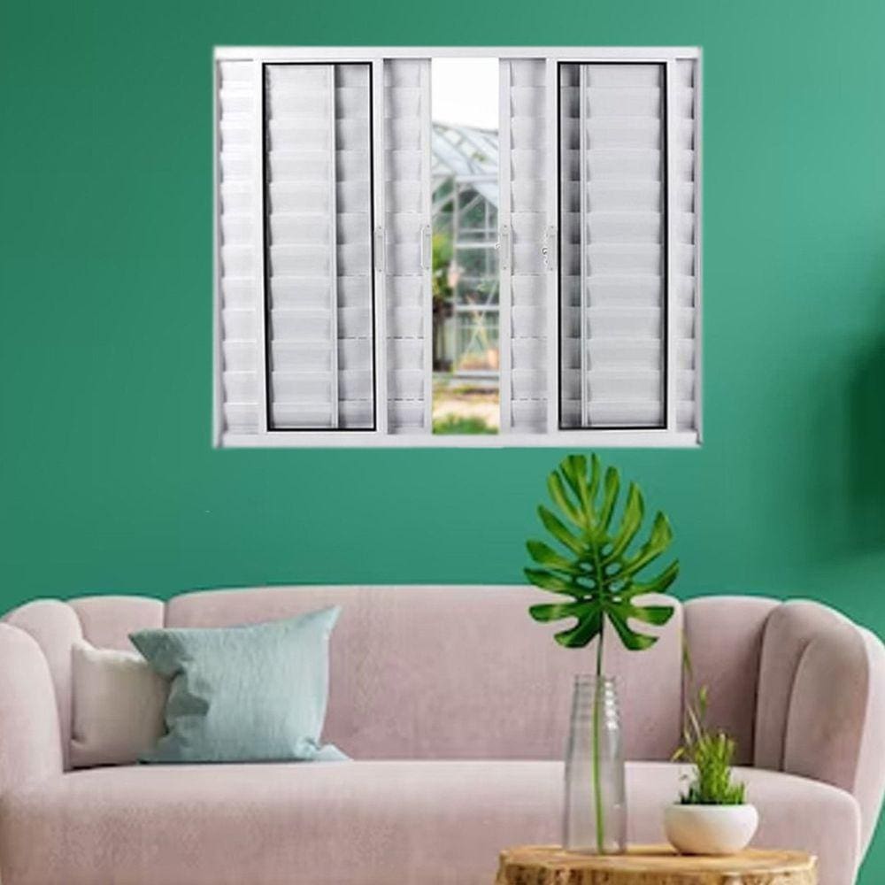 Janela Veneziana de Alumínio 6 Folhas 100 x 200cm Linha Modular Branco
