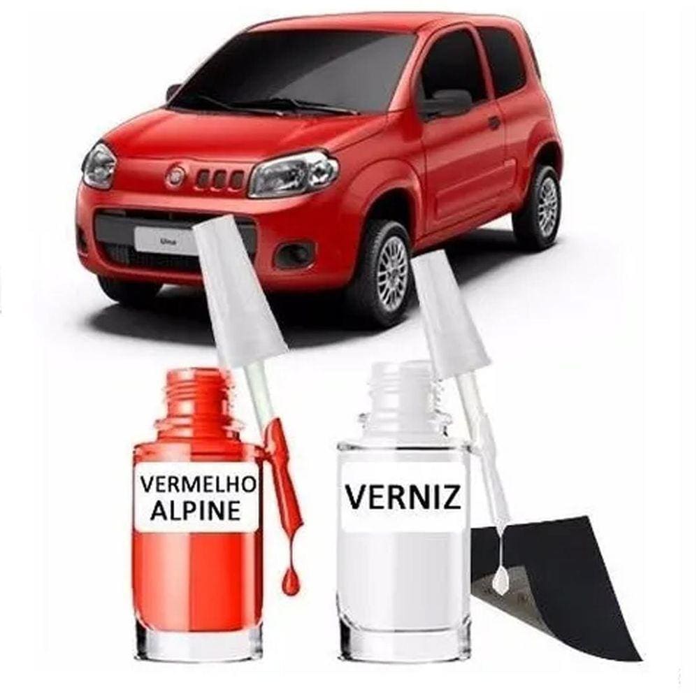 Tinta Tira Risco Retoque Automotivo Vermelho Alpine Vermelho