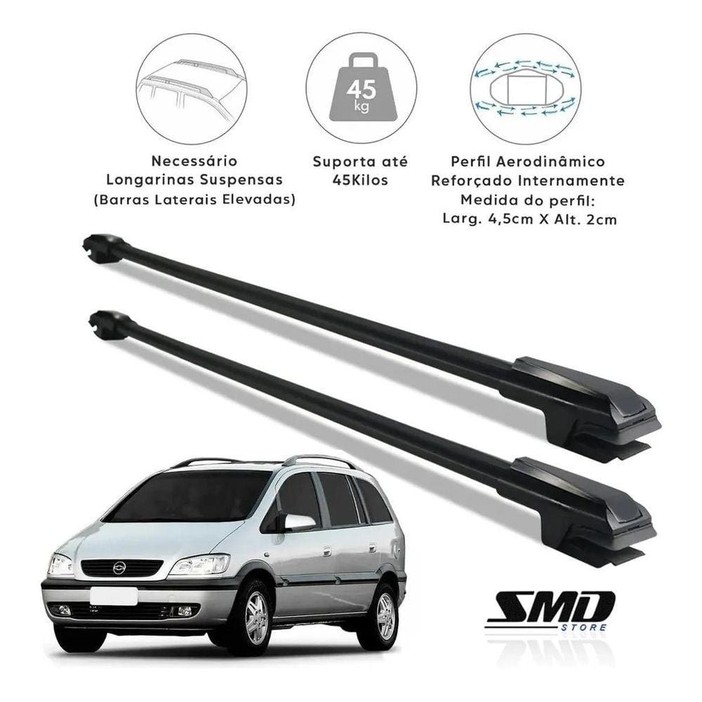 Rack Travessa Teto Aluminio Gm Zafira 1998 A 2012 Preto