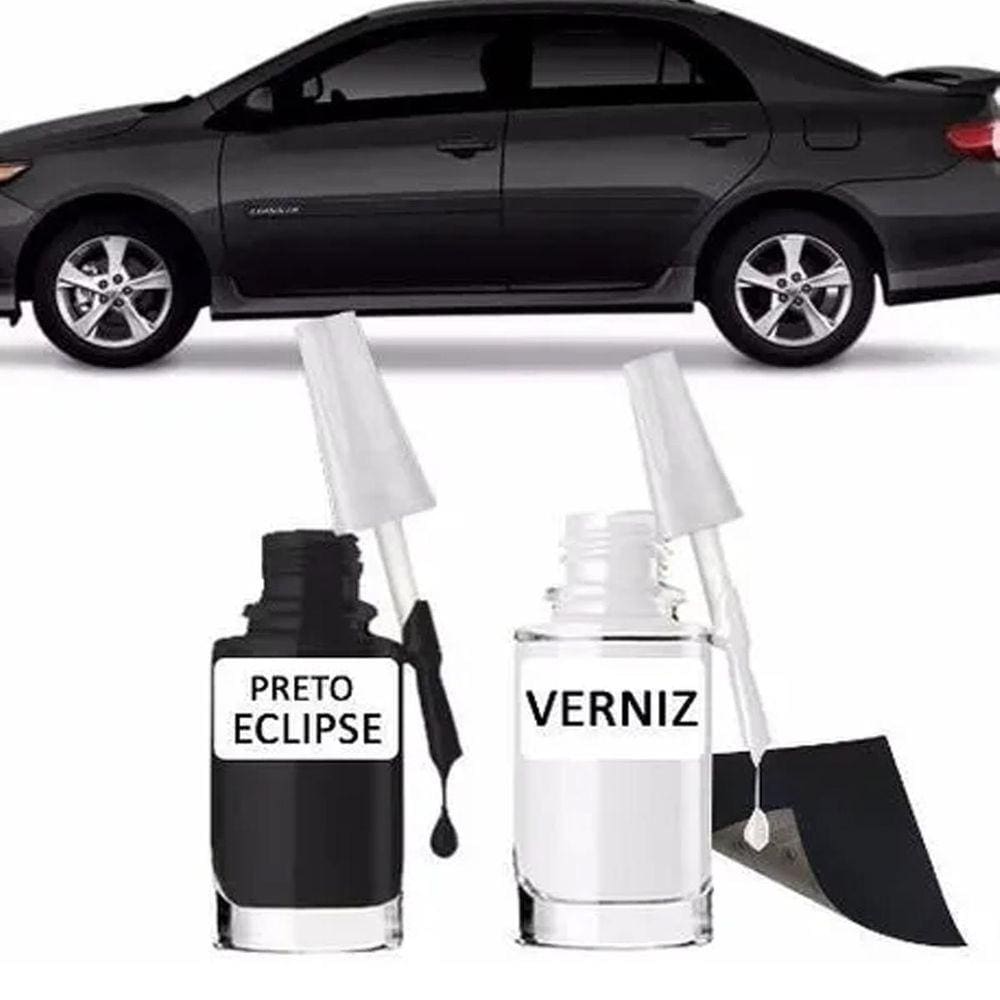 Tinta Retoque Tira Risco Automotivo Preto Eclipse Preto