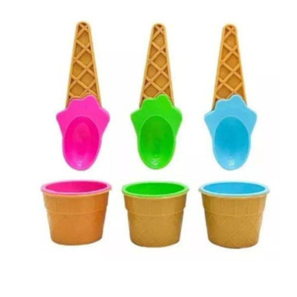 Pote Sobremesa Casquinha Sorvete 200ml c/ Colher