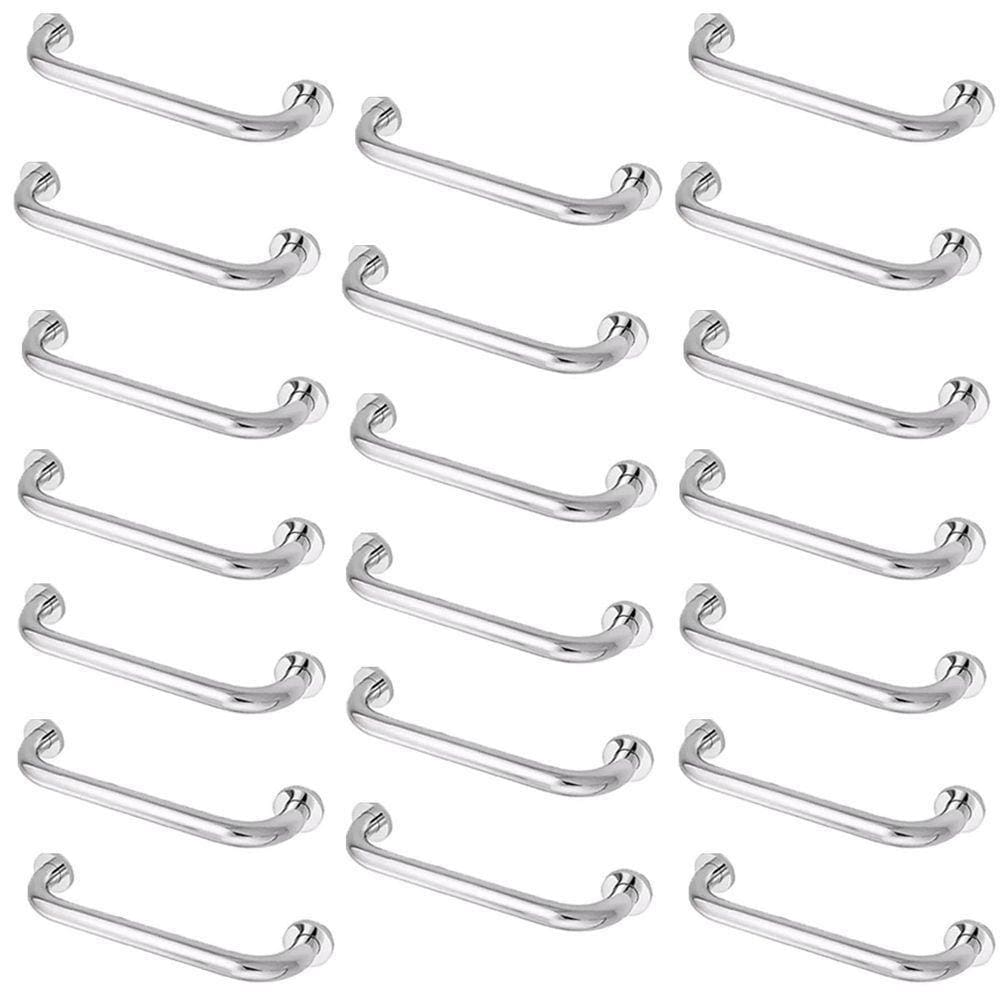 Barra Alça Apoio Inox 30 Cm Kit 20 Uni Acessibilidade Idoso Gestante Criança Suporte Anti Queda