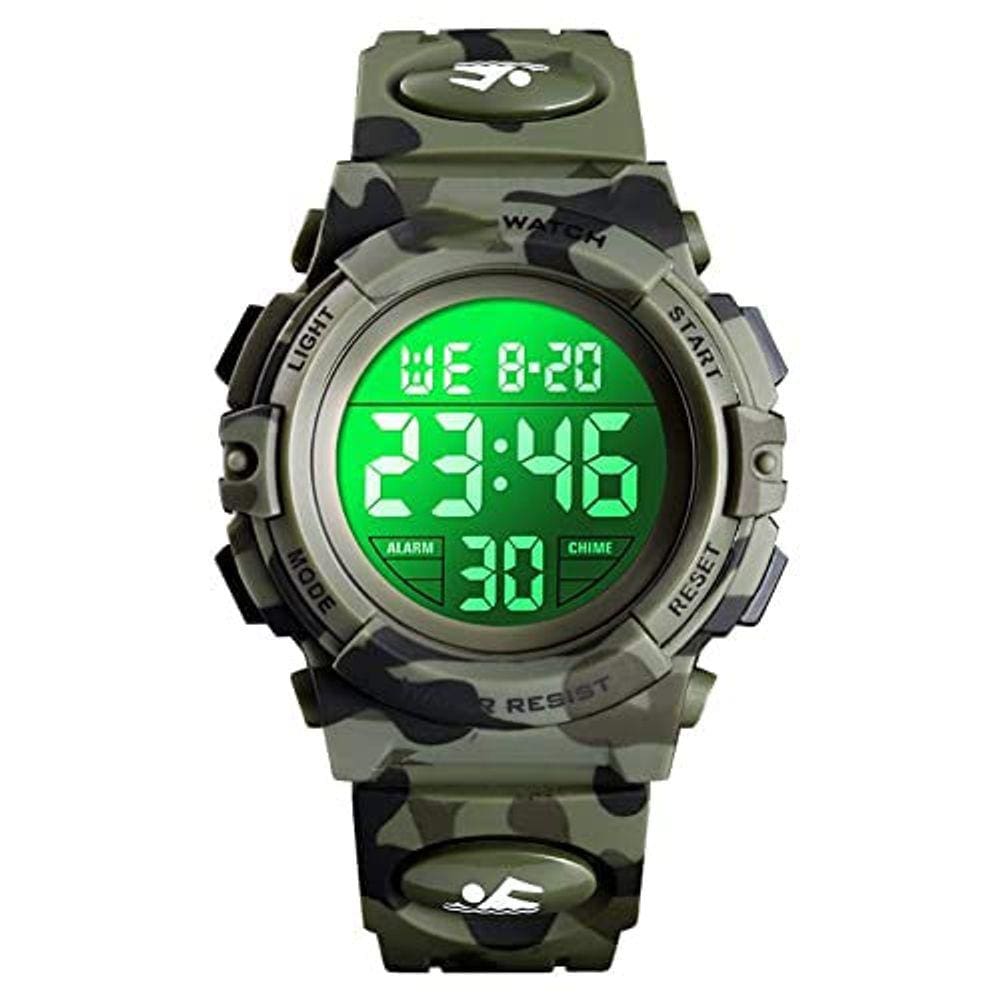 Relógio digital TOOCAT Kids 50m à prova d`água de 7 cores LED