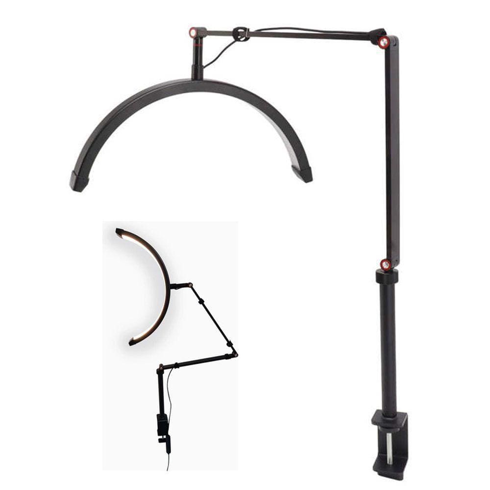 Luminaria Arco Meia Lua 3 Tons Led Estetica Spa Suporte Celular Mesa Salao De Beleza Limpeza De Pele