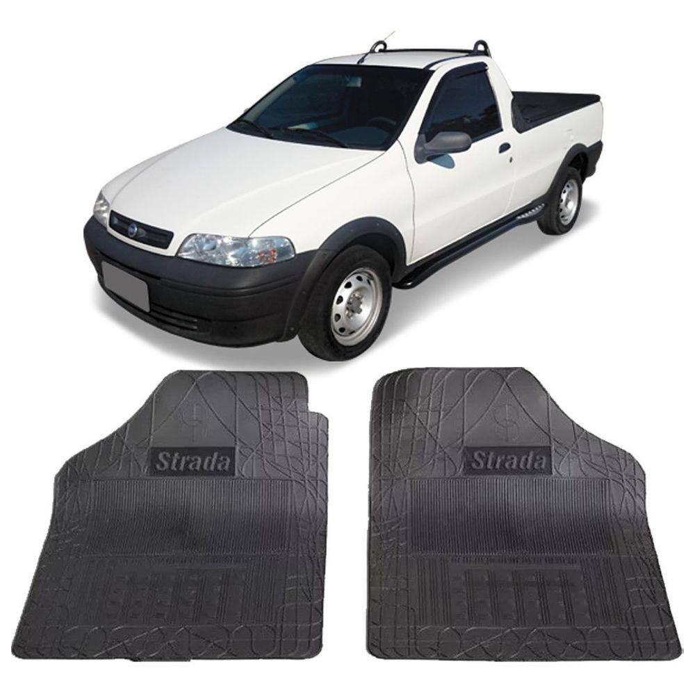 Jogo Tapete Interno Reforçado Fiat Strada 1998 A 2017 Preto