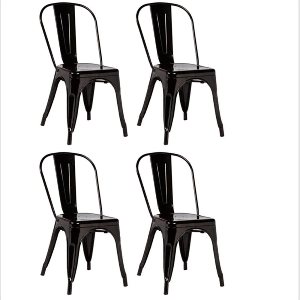 Kit com 4 Cadeiras Berlim Estrutura em Aço com Pintura Automotiva Fratini