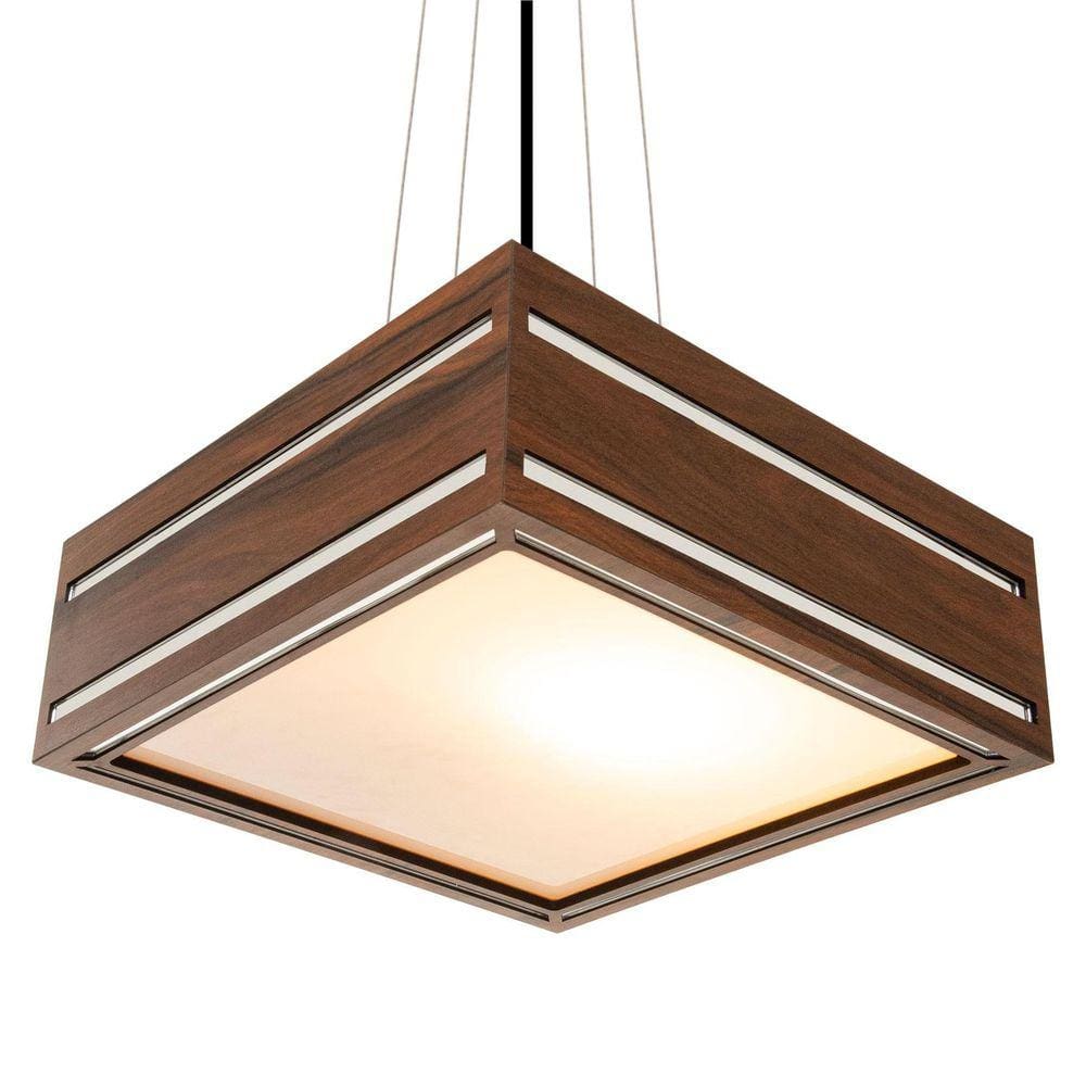 Luminária Decorativa Madeira Pendente Ilhota Mirror 45Cm