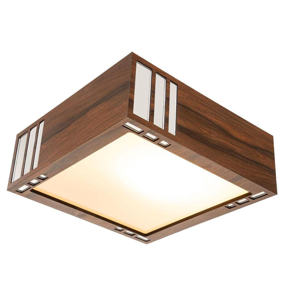 Luminária Decorativa Madeira Plafon Madeiro Mirror 40Cm
