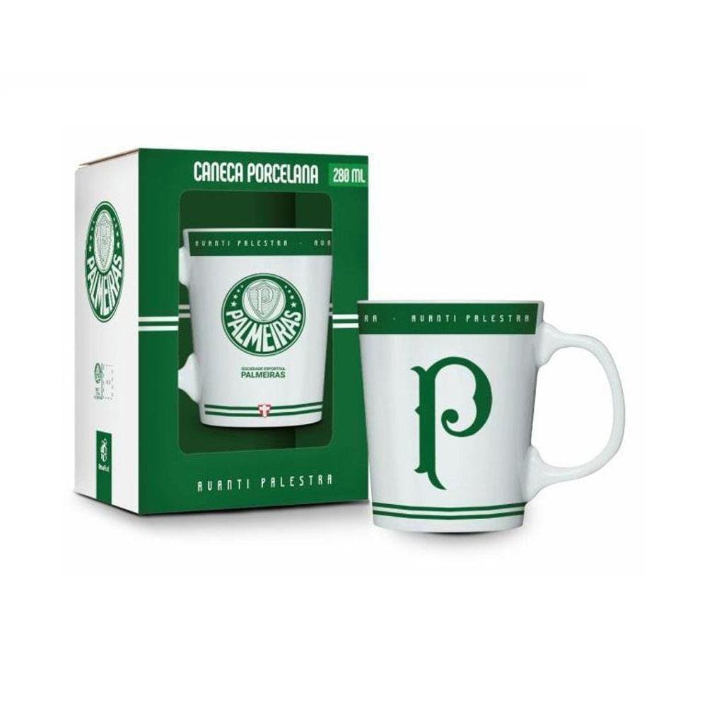 Caneca Porcela Café Palmeiras Palestra 280Ml Licenciada