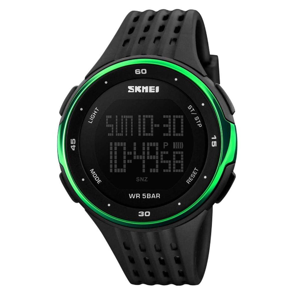 Relógio esportivo SKMEI 1219 LED, cronógrafo, calendário, alarme