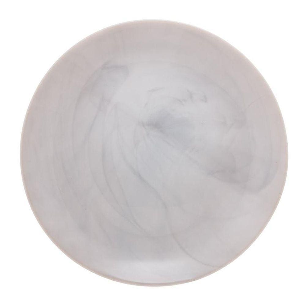 Prato Para Sobremesa De Vidro Granit Mármore 19Cm - Lyor