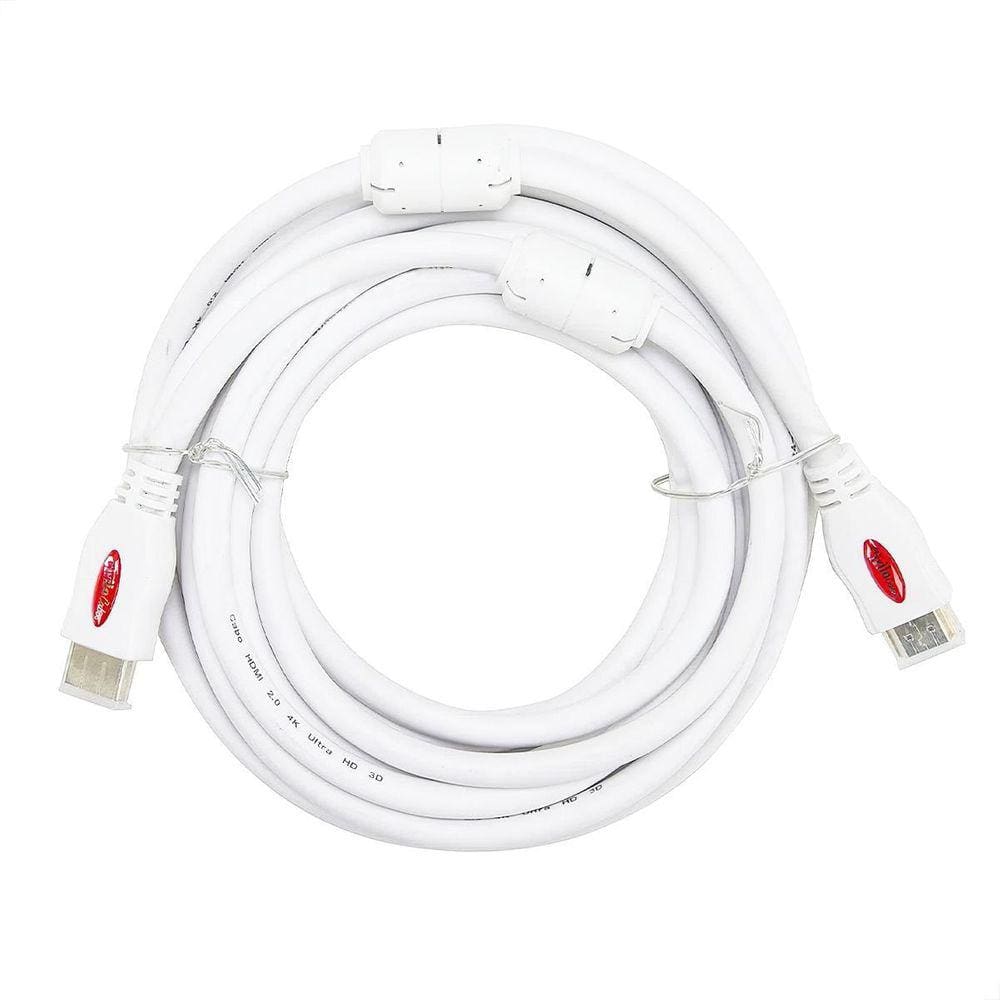 Cabo Hdmi 2.0 4K Ultra Hd 3D, Branco - 5 Metros