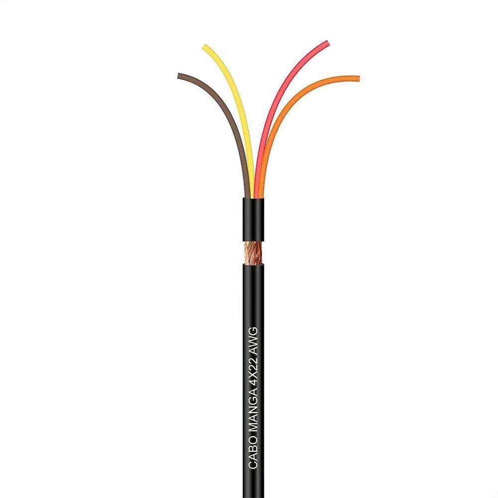 Cabo Manga 4X22 Awg - Com Blindagem Preto - 5 Metros