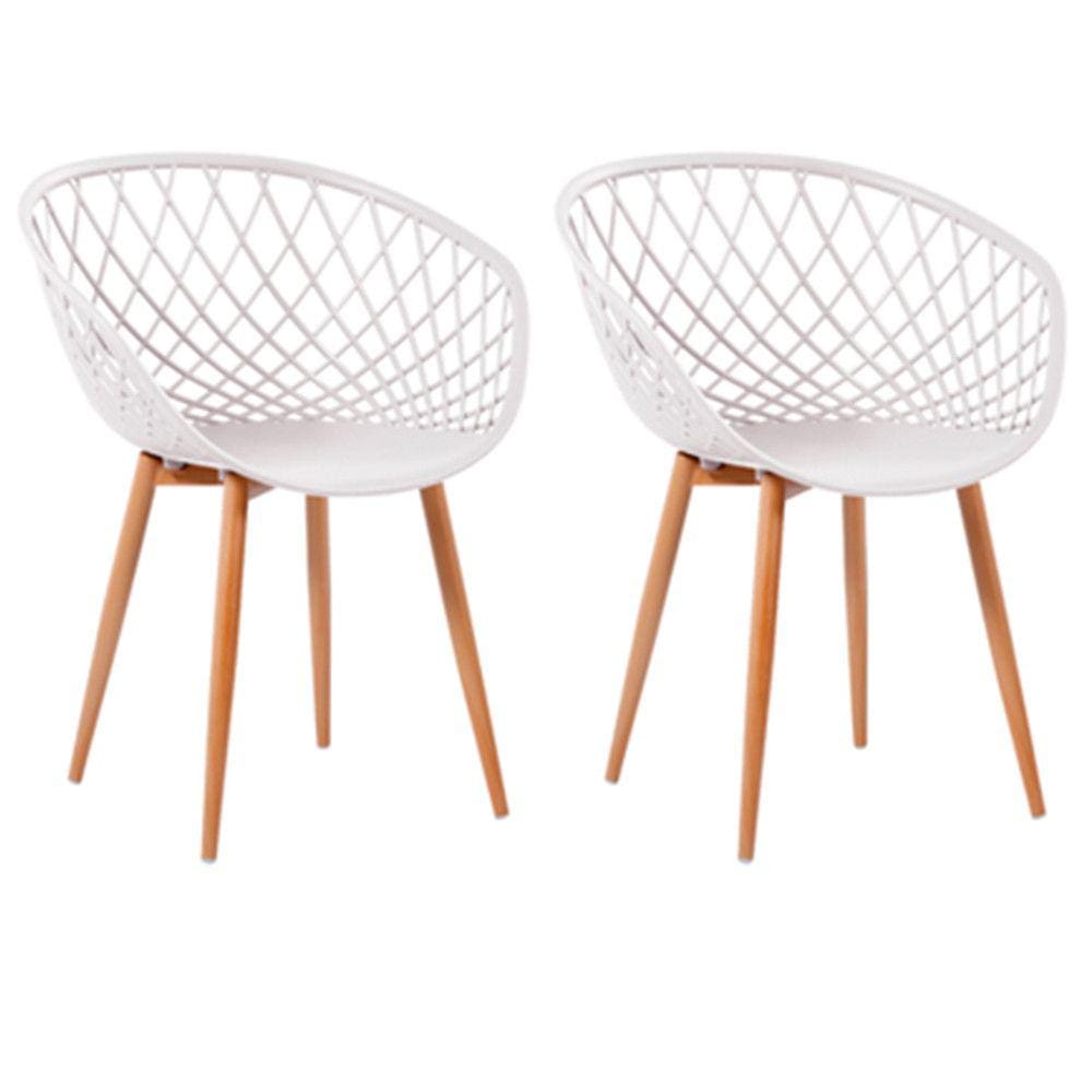 Kit 2 Cadeiras Monaco Com Assento em Polipropileno e Base em Aço Fratini