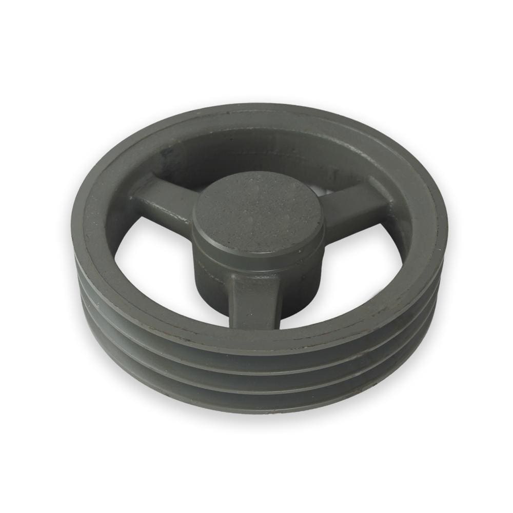 Polia Ferro Fundido V 180mm 3 Canais Perfil B - Cinza