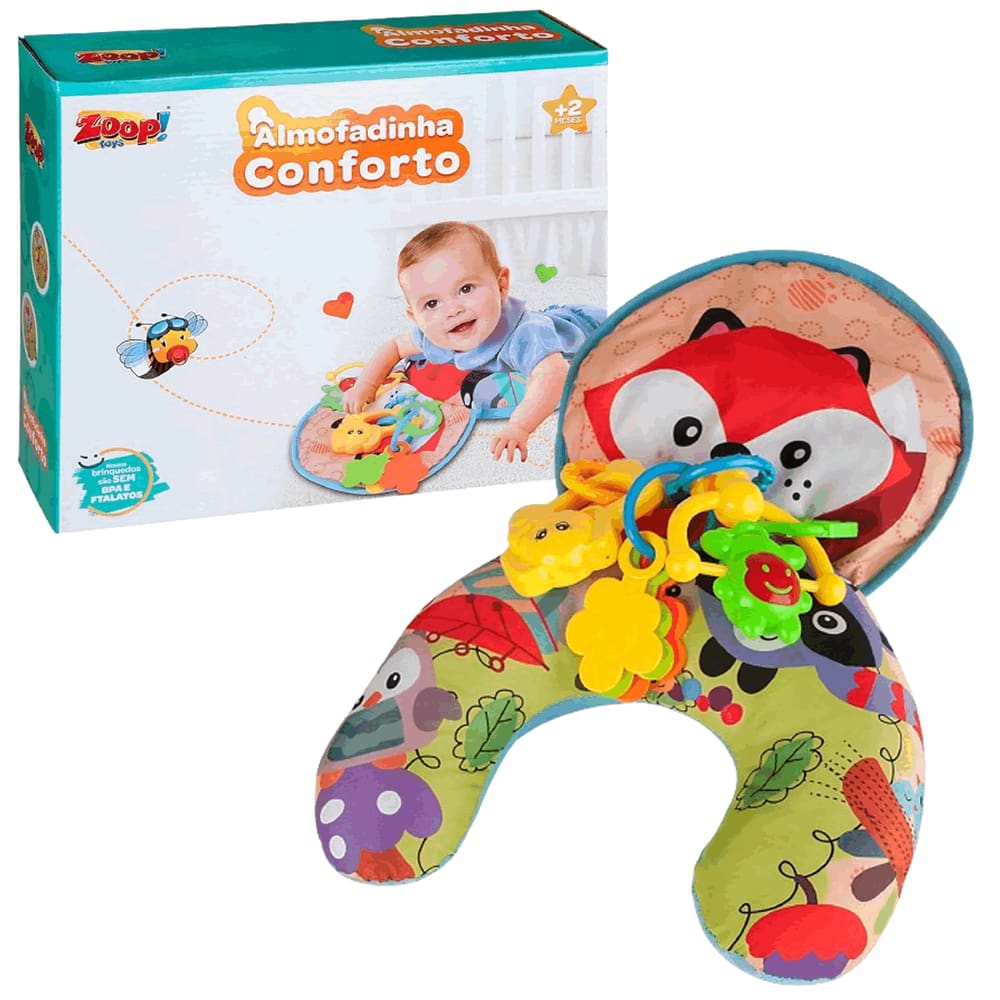 Almofadinha de Apoio para Bebês com Mordedores Raposinha