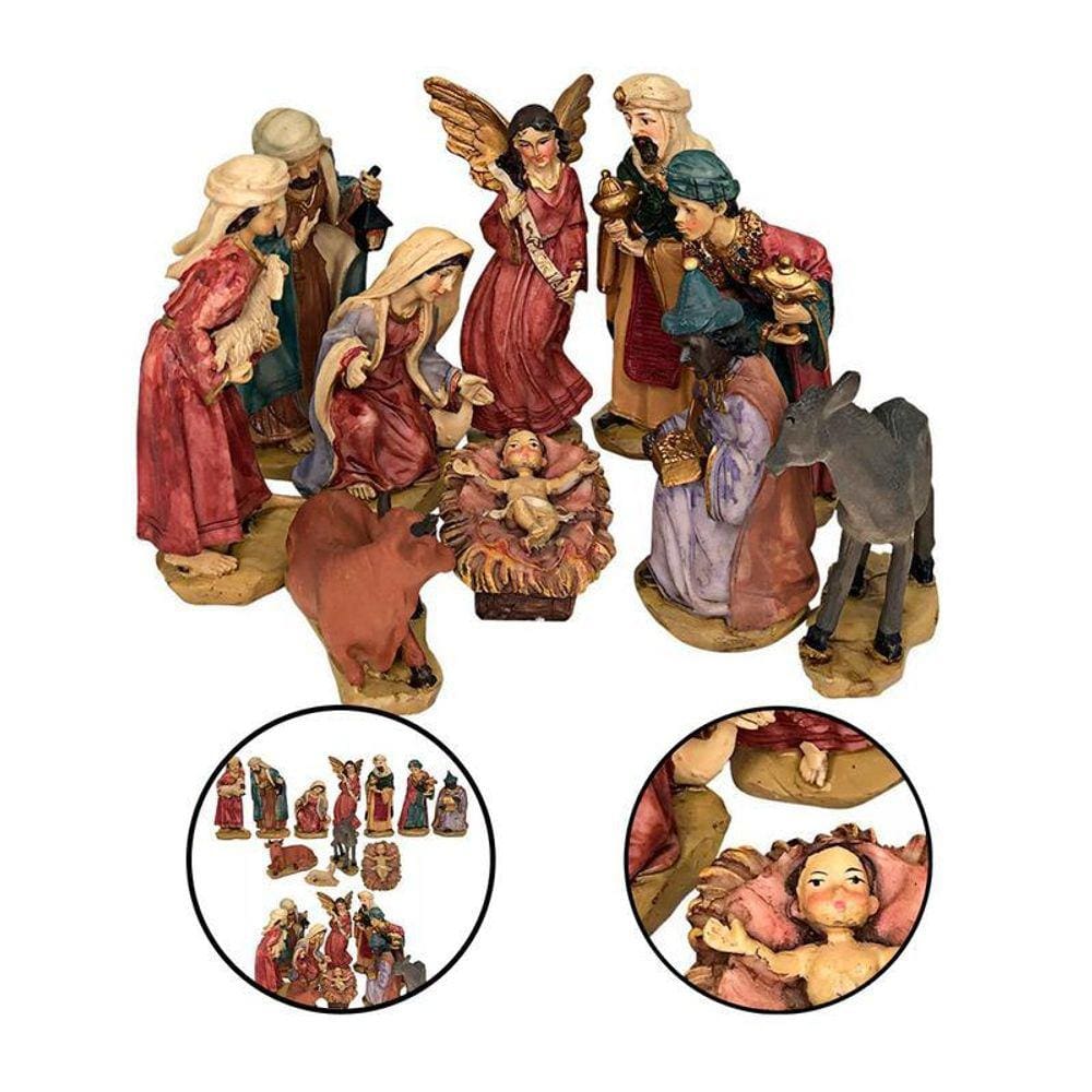 Presépio Natal Completo 11 Peças Personagem Colorido Coleção