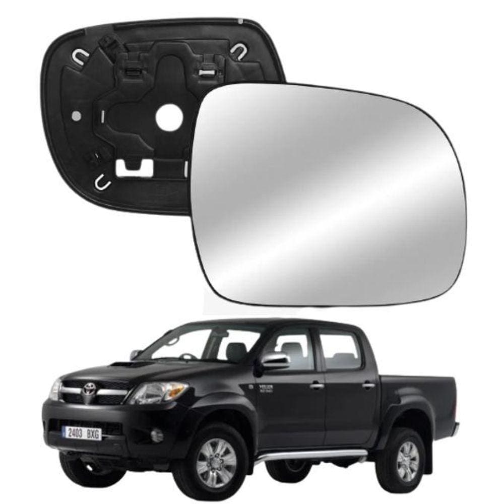 Lente Retrovisor Com Base Hilux 05-11 Ld Esquerdo