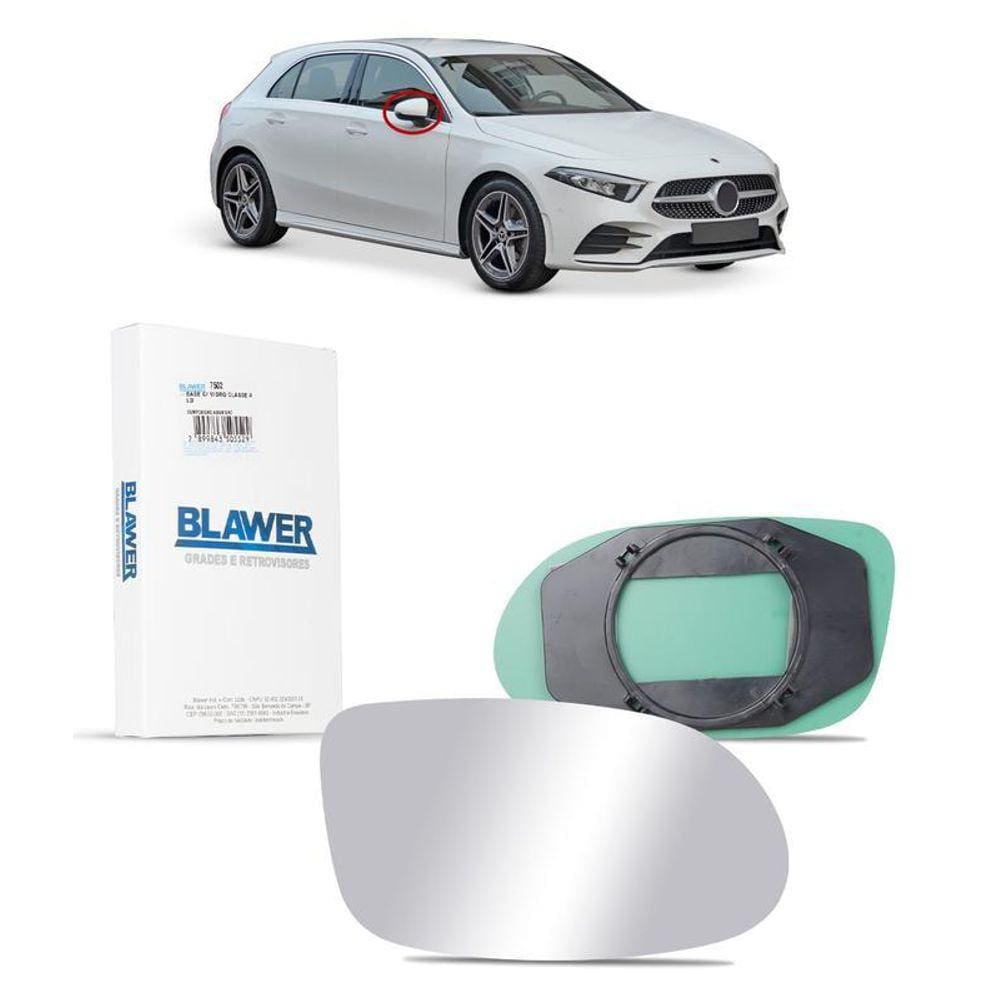 Lente Retrovisor Com Base Mercedes Classe A Ld Direito