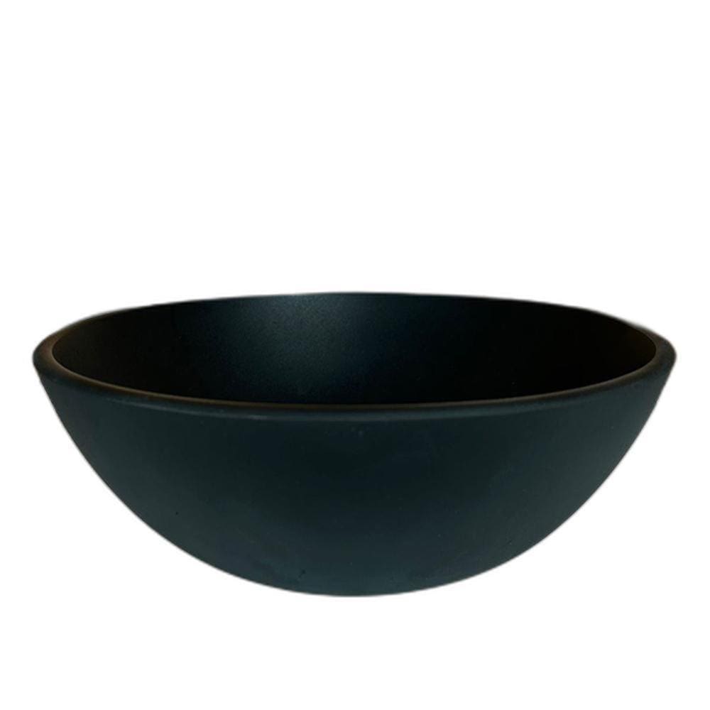 Cuba De Vidro Redonda 35Cm Preto Fosco