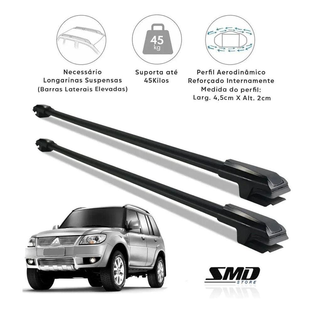 Rack Travessa Teto Mitisubishi Pajero Tr4 2010 A 2016 Preto