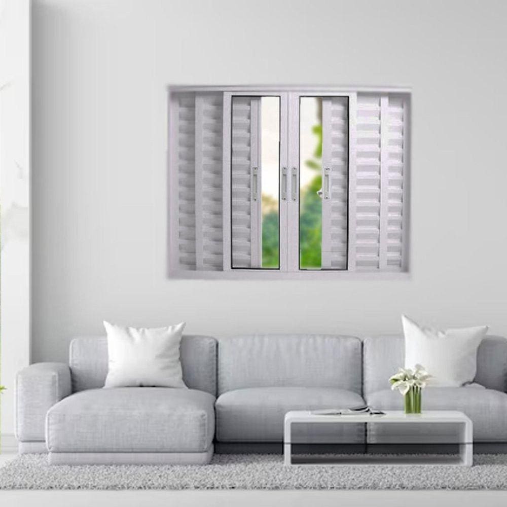 Janela Veneziana de Alumínio 6 Folhas 100 x 120cm Linha 25 Esquadrias Bergame Branco