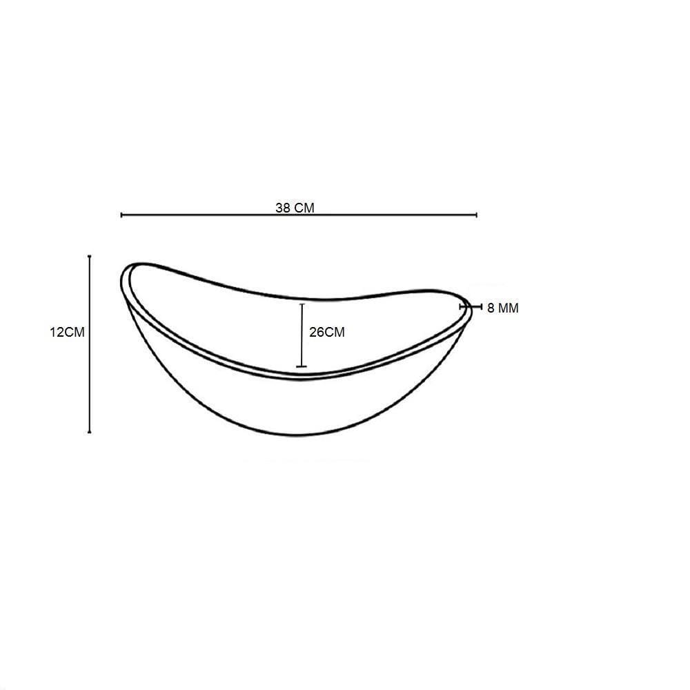 Cuba De Vidro Oval 38Cm Preto Fosco