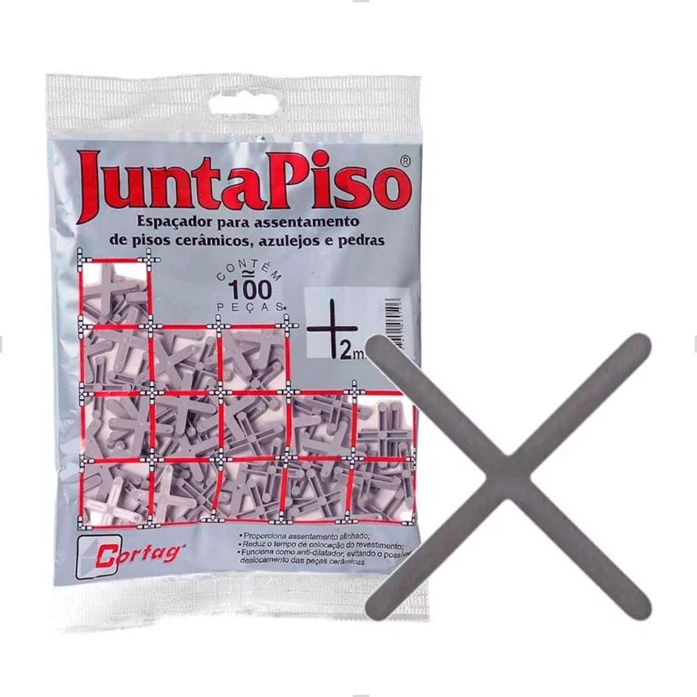 Espaçador Juntapiso 2.0mm com 100 Peças 60500 Cortag