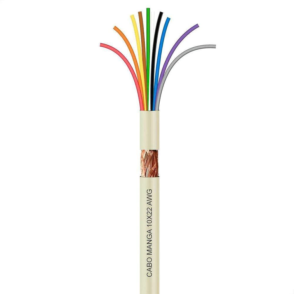 Cabo Manga 10X22 Awg - Com Blindagem Bege - 1 Metro