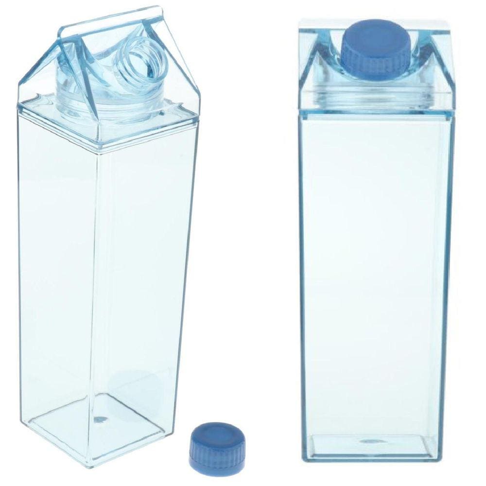 2 Garrafas Acrílico 500ml p/ Leite, Suco, Água