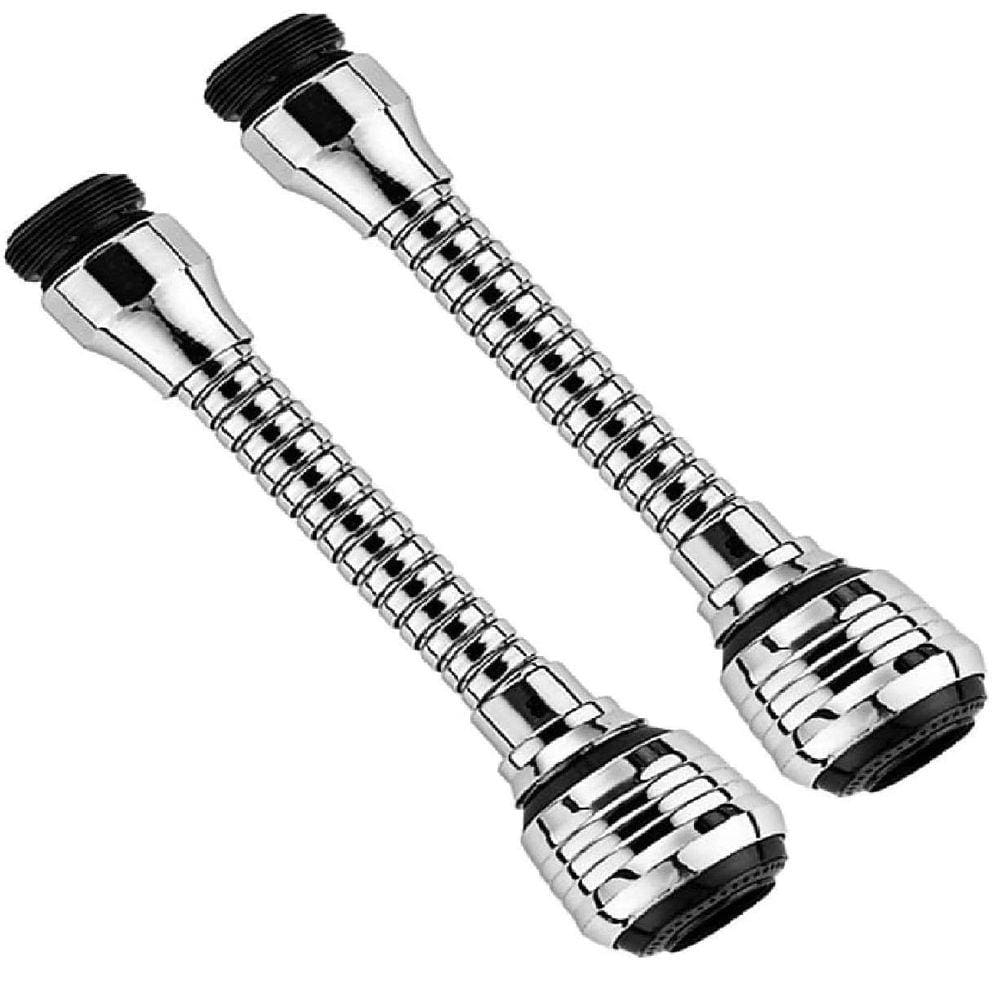 Extensor Torneira Flexível Preto/Cinza 15cm - Economia Água