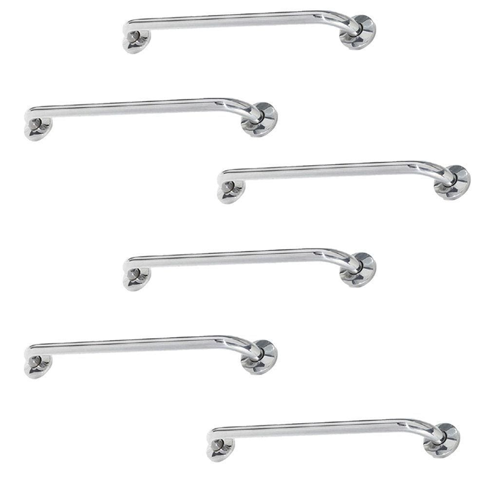 Alça De Apoio Barra Inox 60cm Kit 6 Unidades Segurança Banheiro Box Idoso Cadeirante Acessibilidade